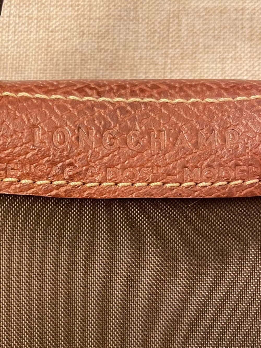 Longchamp Le Pliage Brown Original Backpack with Leather Flap and Snap - Picture 4 of 10